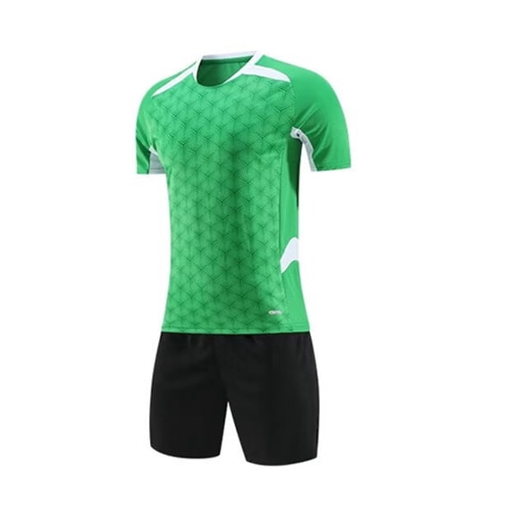 ZQUUVOU Boys Soccer Uniform Set Short Sleeve Jersey and Elastic Shorts Breathable Moisture Wicking 2 Piece Kit Green