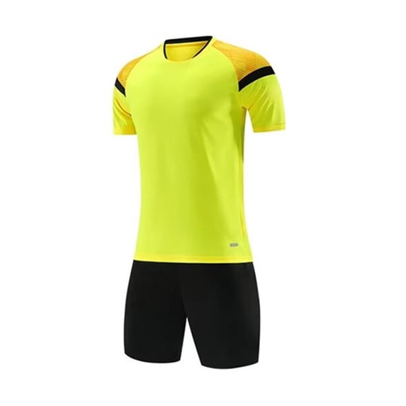 ZQUUVOU Boys Soccer Uniform Set Short Sleeve Jersey and Elastic Shorts Breathable Moisture Wicking 2 Piece Kit Yellow