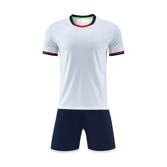 ZQUUVOU Boys V Neck Sport Set Short Sleeve Football Basketball JerseyElastic Shorts Athletic Quick Dry 2 Piece Outfit White