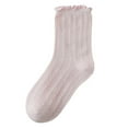 thumbnail image 1 of ZQUUVOU Children's Ankle Socks Fall Thin Socks Ruffle Socks Solid Color Cotton Socks Kids Toddler Mesh Solid Crew Socks Purple, 1 of 4