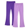 thumbnail image 1 of ZQUUVOU Childrens Yoga Flare Pants Set 2 Pack High Waisted Bootcut Yoga Pants Solid Color Stretchy Leggings for Girls Purple, 1 of 8