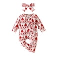 thumbnail image 1 of ZQUUVOU Christmas Newborn Baby Girl Print Romper Long Sleeve Outfits Pajamas Baby Warm Clothes One Piece Romper White, 1 of 9