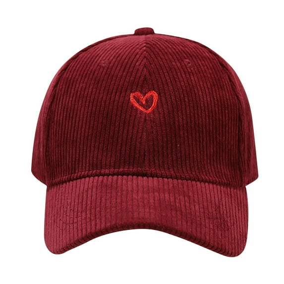 ZQUUVOU Corduroy Baseball Cap for Men Women Embroidery Trucker Hats Adjustable Sunshade Vintage Sport Sun Hat for Hiking Travel Burgundy
