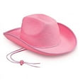 thumbnail image 1 of ZQUUVOU Cowboy Hat for Women Men Retro Felt Hat Adjustable Wide Brim Western Cowboy Cowgirl Hat Party Dress Up Hat Pink, 1 of 2