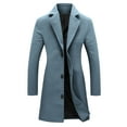 thumbnail image 1 of ZQUUVOU Fall Winter Coat for Women Wool Blend Notch Lapel Coat with Plush Lining Button Front for Business Casual Outerwear Navy, 1 of 6