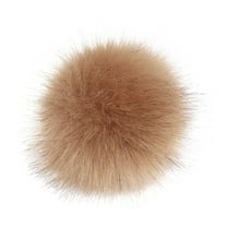 ZQUUVOU Faux Fur Pom Pom Balls Fluffy with Elastic Loop for Hats Scarves Gloves Bags Knitting Crafts Accessories Khaki