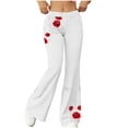 thumbnail image 1 of ZQUUVOU Flare Leggings for Women Casual Vintage Rose Print Yoga Pants Elastic High Waist Stretchy Bell Bottom Pants White, 1 of 7