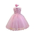 thumbnail image 1 of ZQUUVOU Flower Girl Dress Bowknot Sleeveless Birthday Tulle Dress for Wedding Princess Formal Pageant Dance Ball Gown Pink, 1 of 5