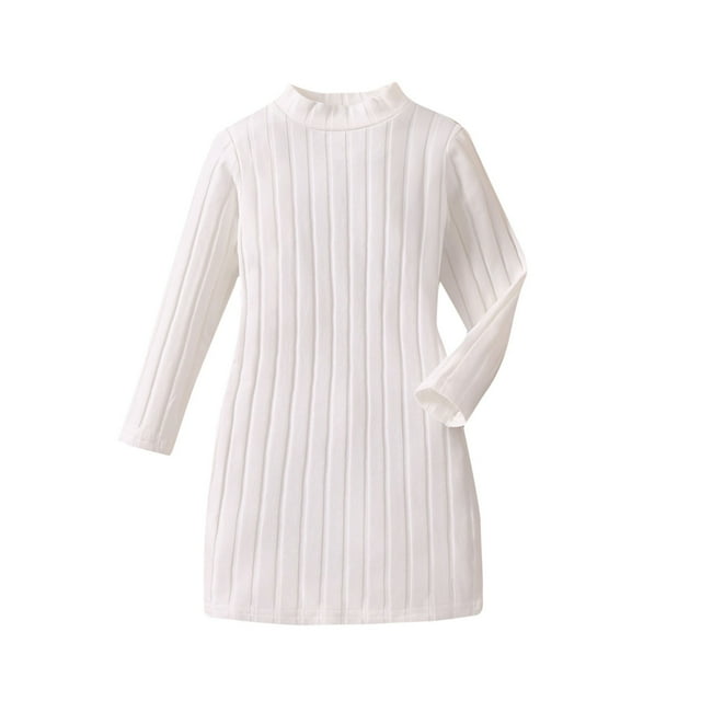 ZQUUVOU Girl's Fall Winter Long Sleeve Ribbed Knit Short Bodycon Dress