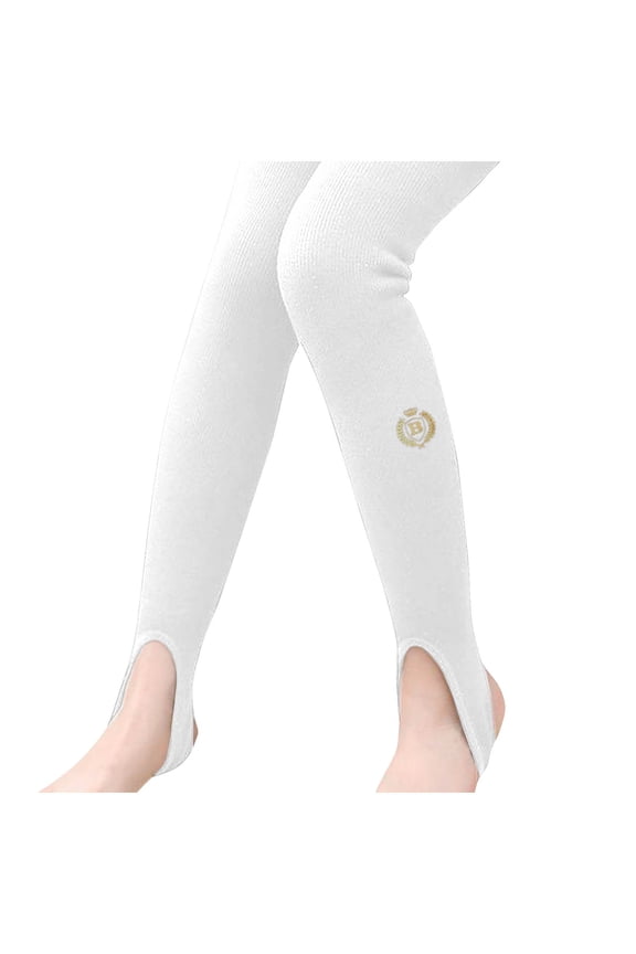 Girl's Footles Tights Thin Soft Cotton Leggings Ballet Dance Tights Stretchy Girl's Pants Basic Stirrup Leggings White A