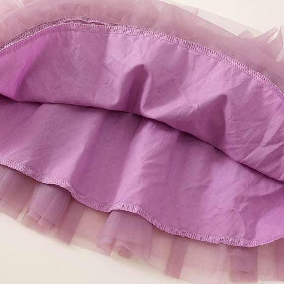 ZQUUVOU Girls Layered Tutu Skirt Mesh Panel Puff Tiered Skirt Casual Princess Dress Up Clubwear Ballet Skirts Purple