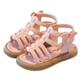 thumbnail image 1 of ZQUUVOU Girls Sandals High Top Open Toe Princess Summer Trendy Breathable Casual Soft Flat Gladiator Sandals Pink, 1 of 4