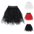 thumbnail image 1 of ZQUUVOU Girls Sequin Tutu Skirt Asymmetrical Tulle Glitter Layered Mesh Short Skirt Party Fun Dance Outfits Black, 1 of 6