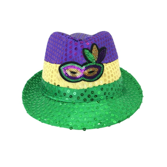 ZQUUVOU Green Top Hat for Men Women Mardi Gras Top Hat Velvet with Feather Gold Accessory Festive Hat for Parades Bar Festivals Green A