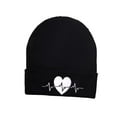thumbnail image 1 of ZQUUVOU Heart Beanie Hat for Men Women Embroidery Slouchy Knit Beanie Hat Fall Winter Warm Lightweight Hat Skull Cap Black A, 1 of 4