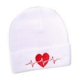 thumbnail image 1 of ZQUUVOU Heart Beanie Hat for Men Women Embroidery Slouchy Knit Beanie Hat Fall Winter Warm Lightweight Hat Skull Cap White B, 1 of 4