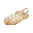 thumbnail image 1 of ZQUUVOU Jelly Gladiator Sandals for Girls Soft Rubber Sole Closed Toe Mary Jane Shoes Princess Breathable Beach Shoes Gold, 1 of 5
