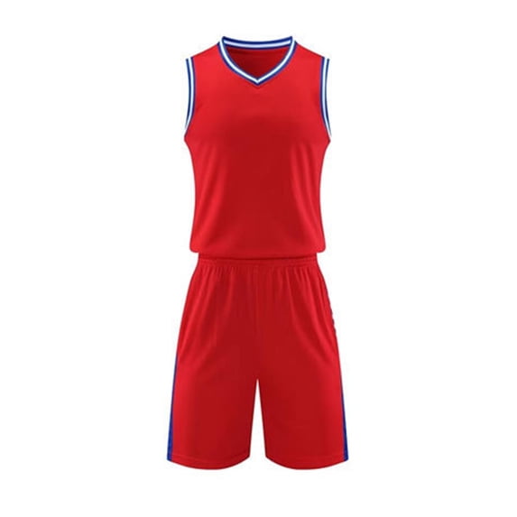 ZQUUVOU Kids Boys Basketball Outfit Set Sleeveless Tank Top and Elastic Waist Shorts Quick Dry 2 Piece Sports Suit Red