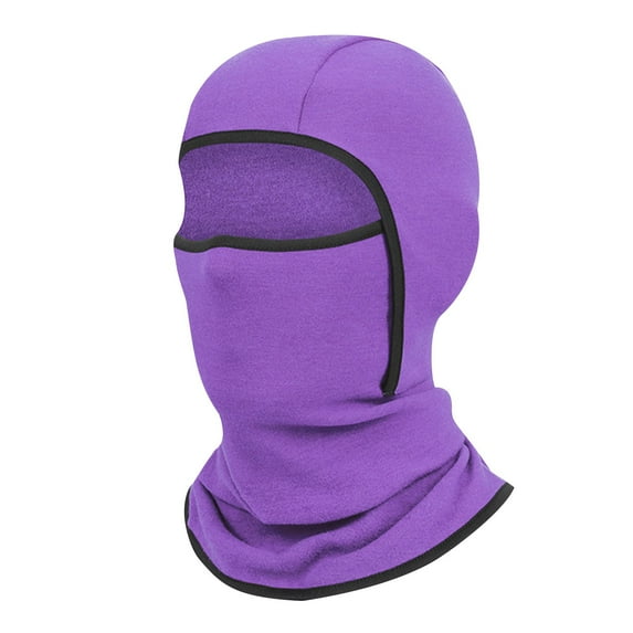 ZQUUVOU Kids Fleece Balaclava Winter Warm Hat with Thick Fleece Lining Cover Windproof Full Face Cover Ski Mask for Boys Girls Purple