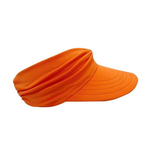 ZQUUVOU Kids Girls Boys Sun Visor Hats Packable Hat Cotton Sports Summer Golf Visor Hat Sunscreen Breathable Beach Hat Orange