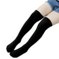 thumbnail image 1 of ZQUUVOU Kids Girls Knee High Socks Knit Solid Color Socks School Uniform Dress Socks eamles Toe Socks for Kids Girls Black, 1 of 5
