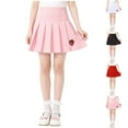 thumbnail image 1 of ZQUUVOU Kids Pleated Mini Skirt Strawberry Print Back To School Skirt with Lining Girls Summer Casual Outfits White, 1 of 5