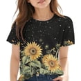 thumbnail image 1 of ZQUUVOU Kids Printed Casual Top Boys Girls Short Sleeve Crewneck Soft Cotton Blend Summer Tee for Kids 3-14 Years Black, 1 of 7