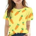 thumbnail image 1 of ZQUUVOU Kids Printed Casual Top Boys Girls Short Sleeve Crewneck Soft Cotton Blend Summer Tee for Kids 3-14 Years Yellow, 1 of 7