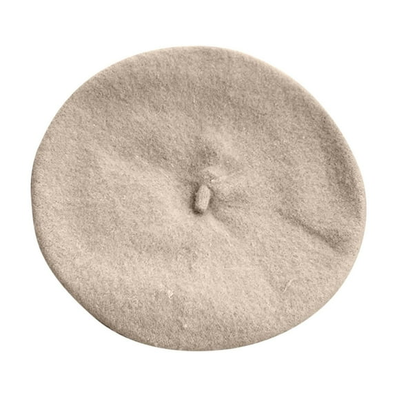 ZQUUVOU Kids Wool Beret Hats Solid Color Winter Warm Classic Beanie Cap Outdoor Beanie Hats Winter Fashion Accessory Beige