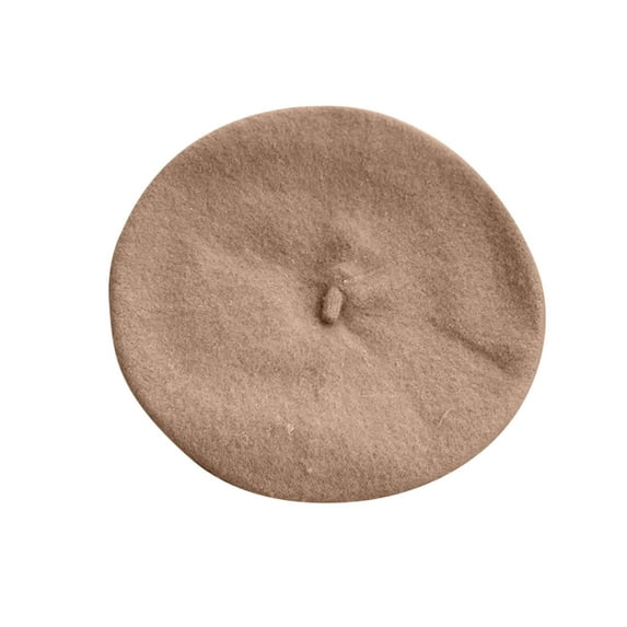 ZQUUVOU Kids Wool Beret Hats Solid Color Winter Warm Classic Beanie Cap Outdoor Beanie Hats Winter Fashion Accessory Khaki