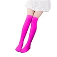 thumbnail image 1 of ZQUUVOU Knee High Socks for Girls Solid Color Velvet Seamles Toe Over Socks School Uniform Dress Socks Kids Girls Hot Pink, 1 of 6