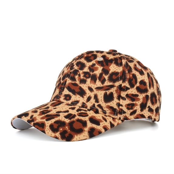 ZQUUVOU Leopard Print Baseball Cap for Women Men Cotton Fashion Pattern Sun Hat Adjustable Strap Breathable Coffee