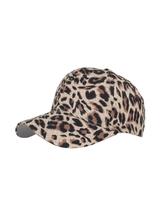 Leopard Print Baseball Cap for Women Men Cotton Fashion Pattern Sun Hat Adjustable Strap Breathable Khaki