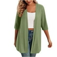 thumbnail image 1 of ZQUUVOU Lightweight Cardigans for Women Open Front Kimono Short Sleeve Beach Cover Up Top Casual Dressy Loose Cardigan Green, 1 of 7