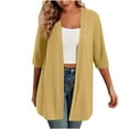 thumbnail image 1 of ZQUUVOU Lightweight Cardigans for Women Open Front Kimono Short Sleeve Beach Cover Up Top Casual Dressy Loose Cardigan Yellow, 1 of 7
