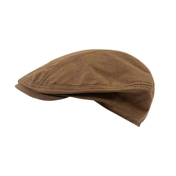 ZQUUVOU Linen Newsboy Caps for Men Women Vintage Fashion Warmth Solid Color Beret Adjustable Classic Driving Beret Hat Coffee