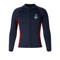 ZQUUVOU Men's 3mm Full Wetsuit Long Sleeve Thermal Top Diving Snorkeling Surfing Cold Water Protection Warmth Red
