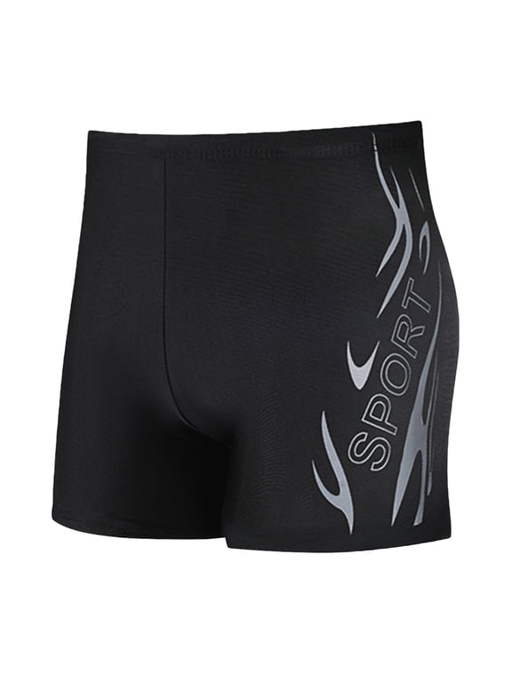 Men's Athletic Swim Jammers Big and Tall Square Leg Swim Trunks Elastic Waist Plus Size Quick Dry Beach Swimming Shorts Gray