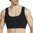 thumbnail image 1 of ZQUUVOU Men's Body Shaper Chest Binder Flat Zip Up Cropped Tank Tops Bust Corset Vests Hide Gynecomastia Chest Binder Black, 1 of 6