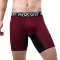 thumbnail image 1 of ZQUUVOU Men's Boxer Briefs Breathable Color Waist Long Leg Underwear (Burgundy,5XL), 1 of 9