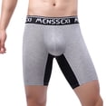 thumbnail image 1 of ZQUUVOU Men's Boxer Briefs Breathable Color Waist Long Leg Underwear (Gray,XL), 1 of 9