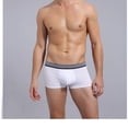 thumbnail image 1 of ZQUUVOU Men's Boxer Briefs Cotton Middle Waist Solid Color Underwear (White,L), 1 of 3