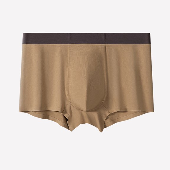 ZQUUVOU Men's Boxer Briefs Cotton Solid Color Breathable Underwear (Yellow,3XL)