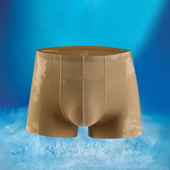 ZQUUVOU Men's Boxer Briefs Loose Breathable Elastic Underwear (Brown,3XL)