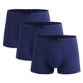 thumbnail image 1 of ZQUUVOU Men's Boxer Briefs Loose Cotton Moisture Wick Breathable Underwear 3 Pack (Blue,3XL), 1 of 2