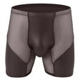 thumbnail image 1 of ZQUUVOU Men's Boxer Briefs Mesh Casual Solid Breathable Pouch (Coffee,L), 1 of 2
