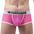 thumbnail image 1 of ZQUUVOU Men's Boxer Briefs Mesh Casual Solid Breathable Pouch (Pink,L), 1 of 5
