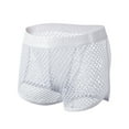 thumbnail image 1 of ZQUUVOU Men's Boxer Briefs Mesh Solid Color Fitness Breathable Underwear (White,M), 1 of 4