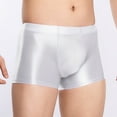 thumbnail image 1 of ZQUUVOU Men's Boxer Briefs Silk Casual Solid Breathable Middle Waist Sports Underwear (White,M), 1 of 4