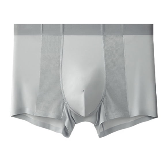 ZQUUVOU Men's Boxer Briefs Solid Breathable Pouch Underwear (Gray,4XL)